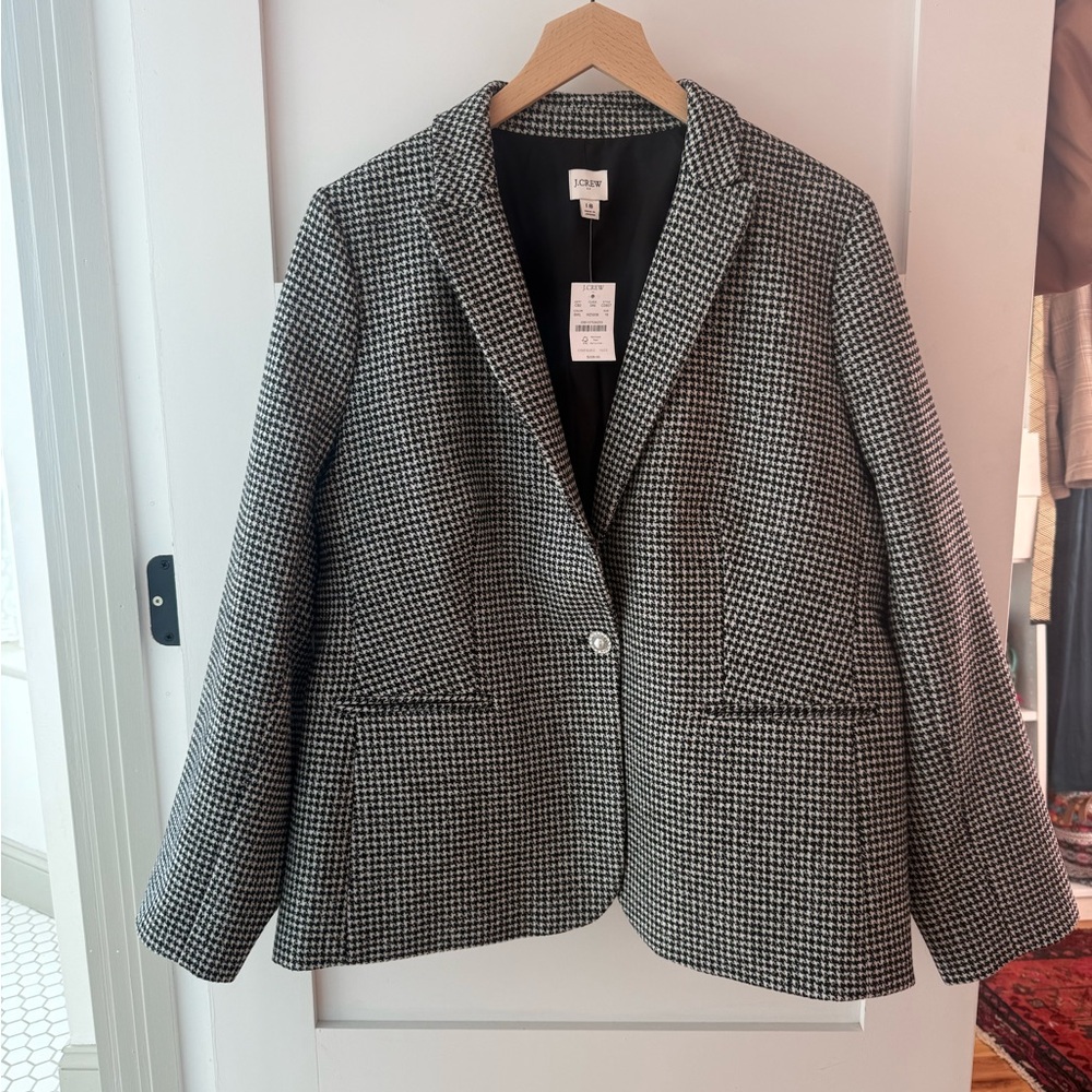 J. Crew Black and White Checkered Blazer